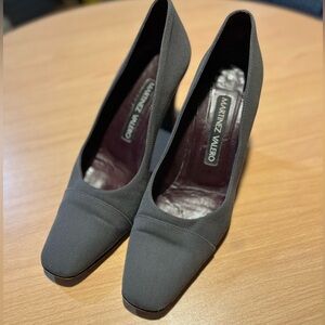 Martinez Valero Elegant Gray Fabric Heels